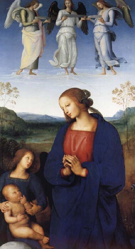 Pietro Perugino The Virgin and Child with an Angel oil painting picture